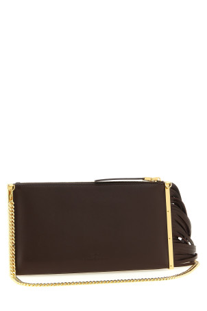 Fringed clutch Brown