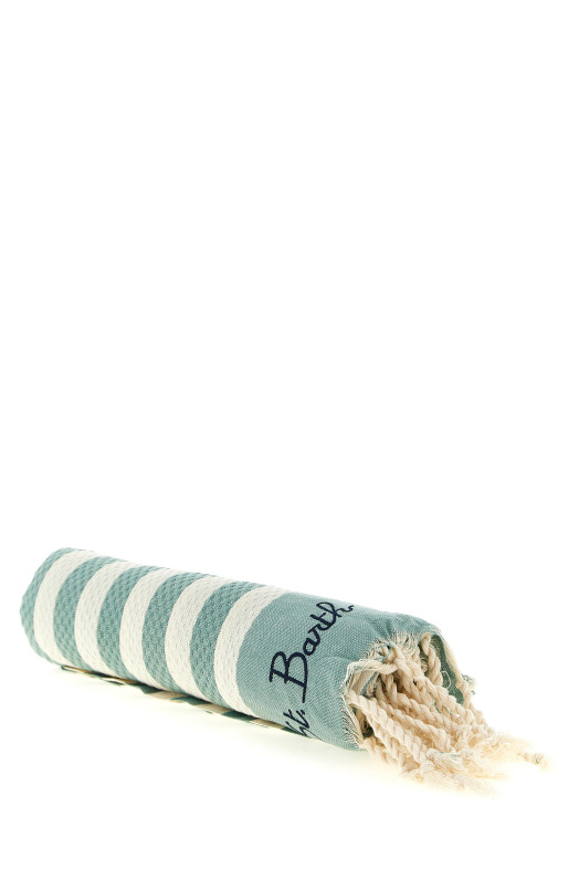 Beach towel with logo embroidery Green