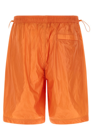 Shiny nylon bermuda shorts orange