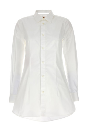 Cut-out collar shirt White