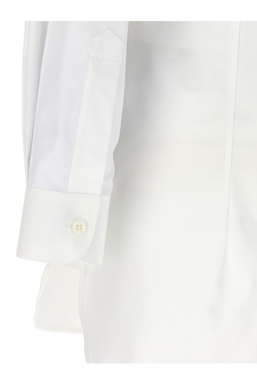 Cut-out collar shirt White