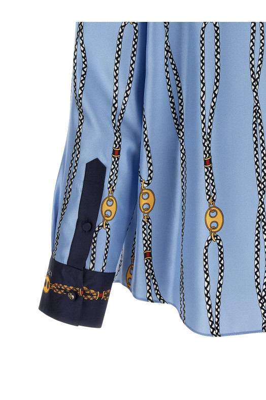 Lavallière collar shirt BLUE