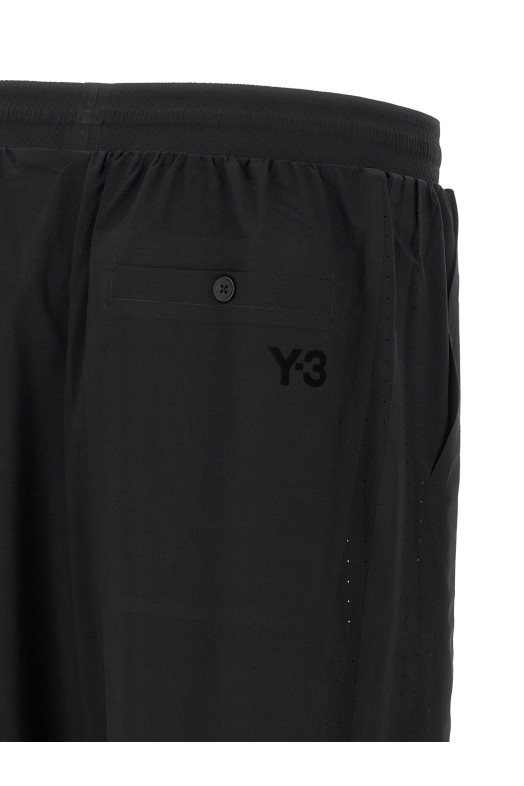 Vinyl logo bermuda shorts Black