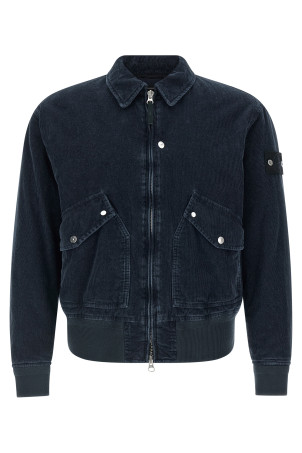 'Micro Corduroy-Rinsed' bomber jacket Blue