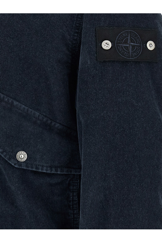 'Micro Corduroy-Rinsed' bomber jacket Blue