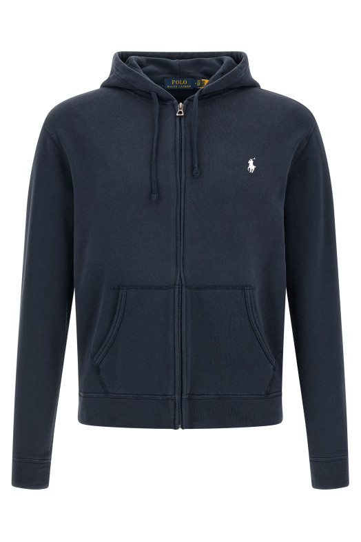 Loopback cotton hoodie Blue