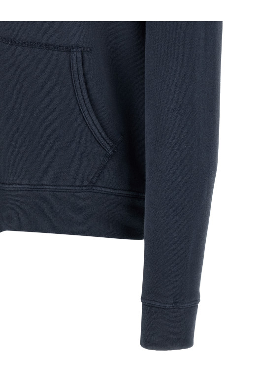 Loopback cotton hoodie Blue