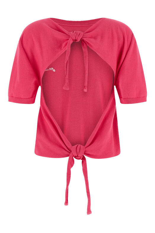 Bare back sweater Fuchsia