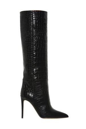 Crocodile print boots Black