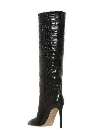 Crocodile print boots Black