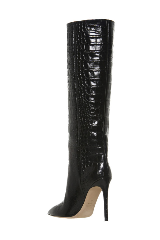 Crocodile print boots Black