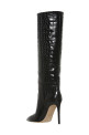 Crocodile print boots Black