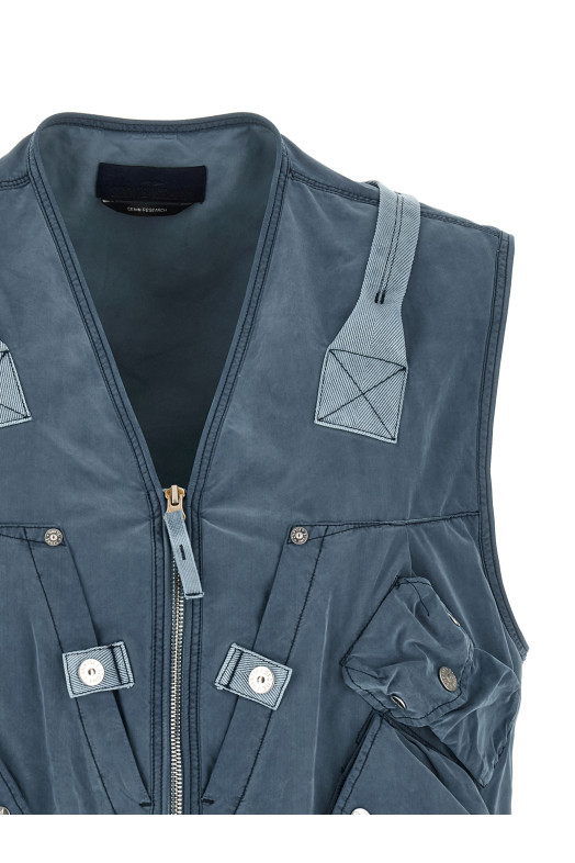 'G100016 David Light Indigo-Tc' vest Blue
