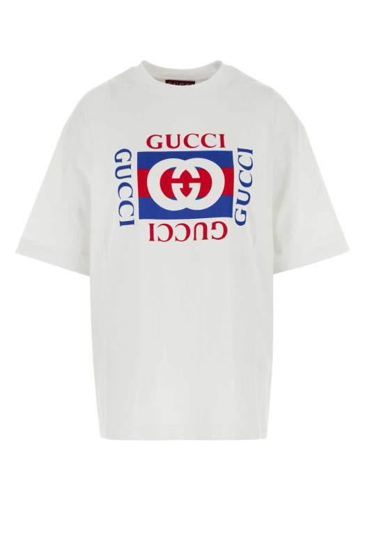 White cotton t-shirt GUCCI (784361XJGKA)