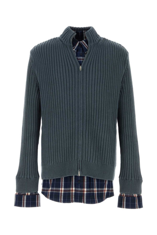 Petrol blue cotton cardigan BALENCIAGA (857284T3429)