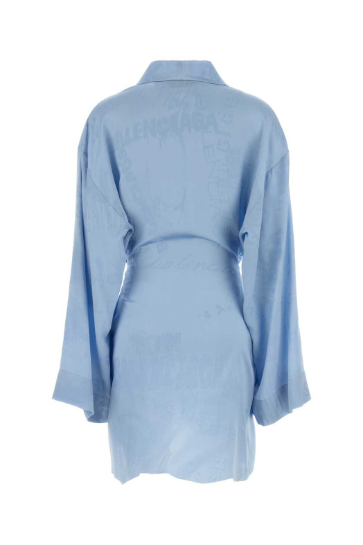 Light-blue silk mini dress BALENCIAGA (857327TTN10)