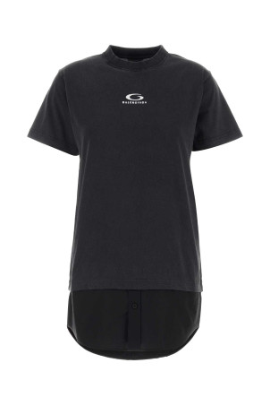 Slate cotton t-shirt dress BALENCIAGA (858621TTVU2)
