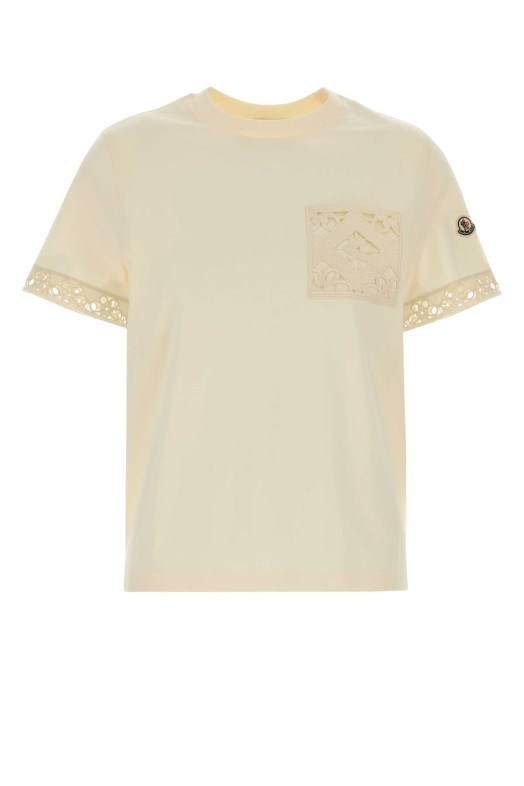 Cream cotton t-shirt Multicolor MONCLER (L10938C0002589AUO)