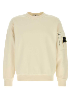 Ivory cotton sweatshirt White STONE ISLAND (L1S156100019S0410)