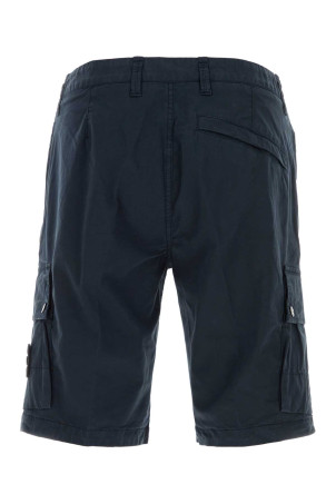 Navy blue stretch cotton bermuda shorts Black STONE ISLAND (L1S15L100019S0A10)
