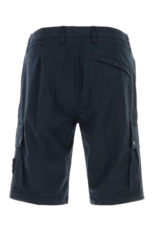 Navy blue stretch cotton bermuda shorts Black STONE ISLAND (L1S15L100019S0A10)