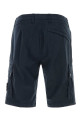 Navy blue stretch cotton bermuda shorts Black STONE ISLAND (L1S15L100019S0A10)