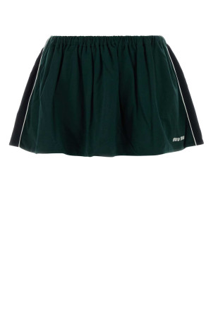 Bottle green cotton mini skirt MIU MIU (MJD232SOOO182D)