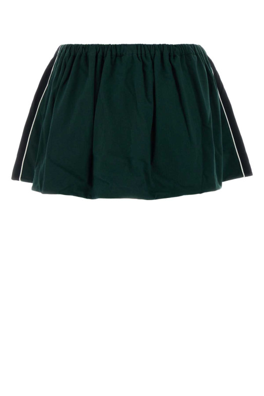 Bottle green cotton mini skirt MIU MIU (MJD232SOOO182D)