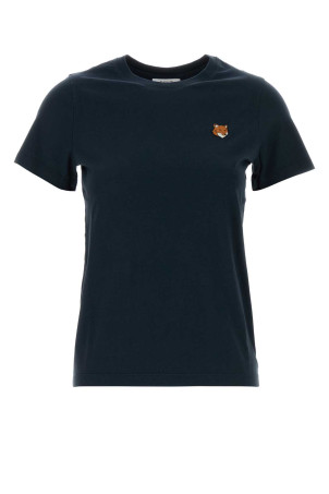 Navy blue cotton t-shirt MAISON KITSUNE (PW00113KJ7026)