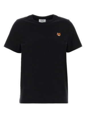 Black cotton t-shirt MAISON KITSUNE (PW00113KJ7026)