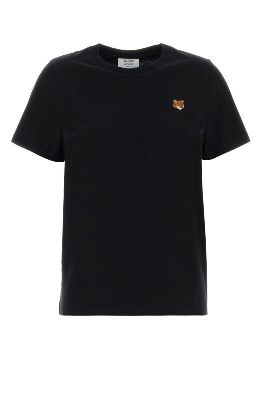 Black cotton t-shirt MAISON KITSUNE (PW00113KJ7026)