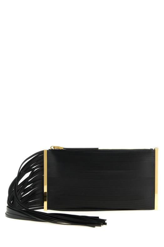 Fringed clutch Black