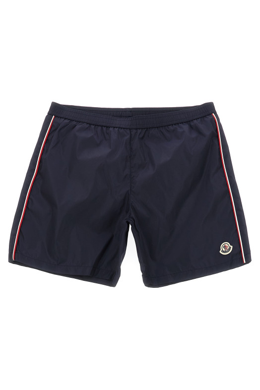 Tricolor trim swimsuit Blue