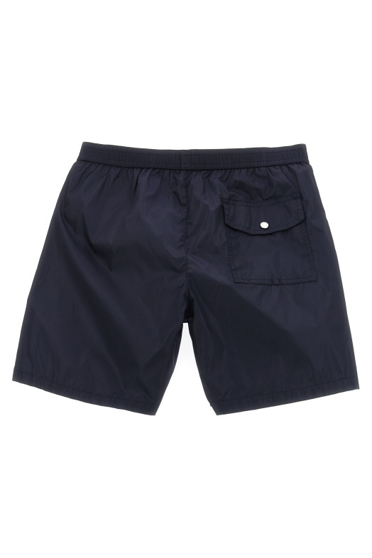 Tricolor trim swimsuit Blue