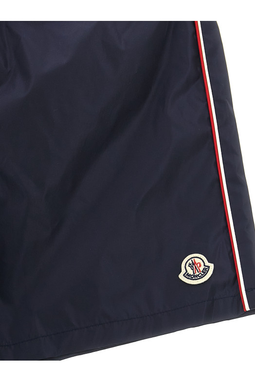 Tricolor trim swimsuit Blue