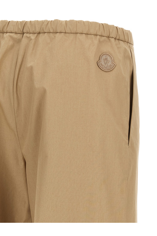 Grosgrain logo patch pants  Beige