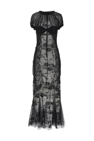 Lace tulle dress Black