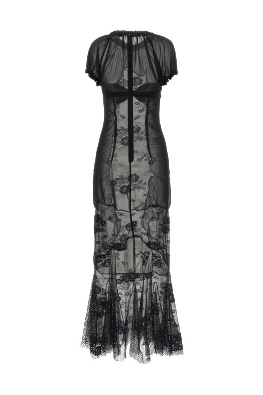 Lace tulle dress Black