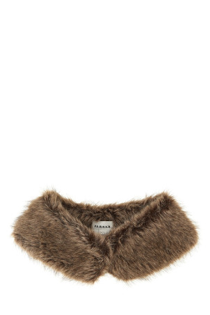 Faux fur collar Brown