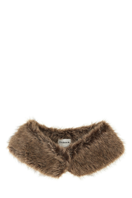 Faux fur collar Brown