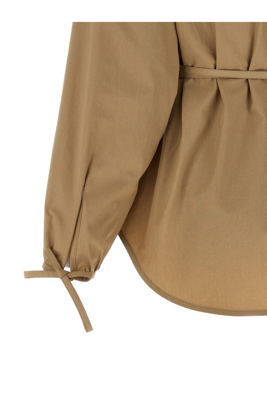 Grosgrain logo patch overshirt  Beige