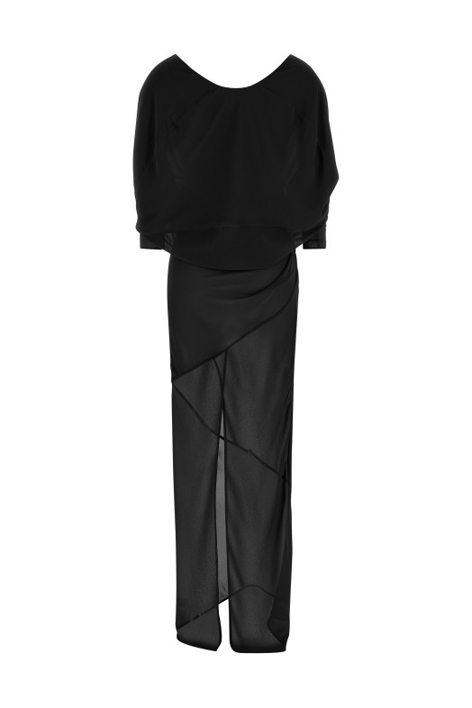 Asymmetrical skirt dress Black