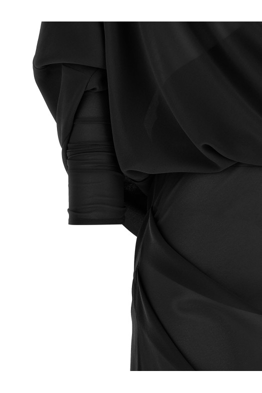 Asymmetrical skirt dress Black