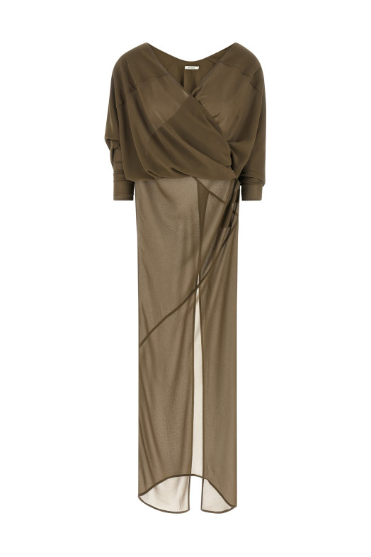 Asymmetrical skirt dress Green