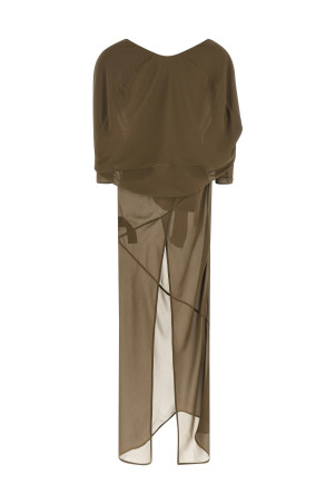 Asymmetrical skirt dress Green