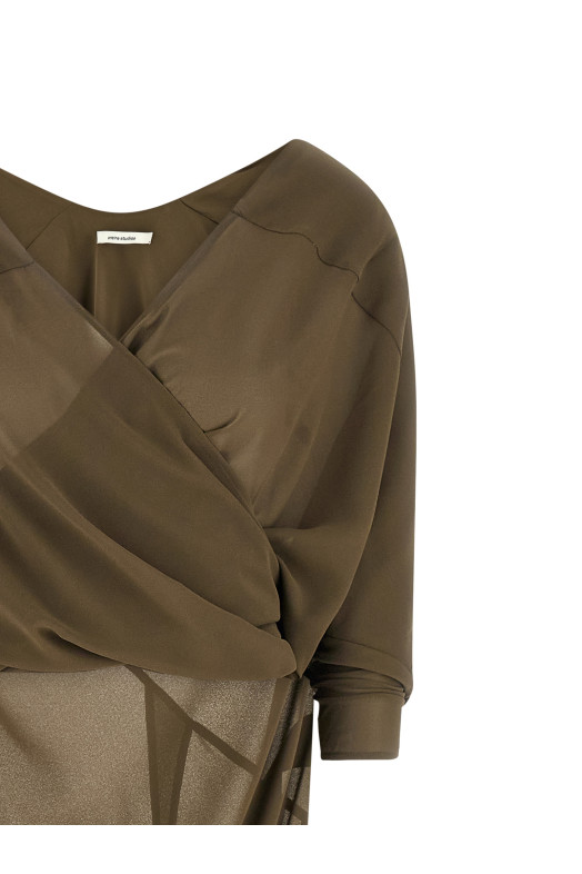 Asymmetrical skirt dress Green