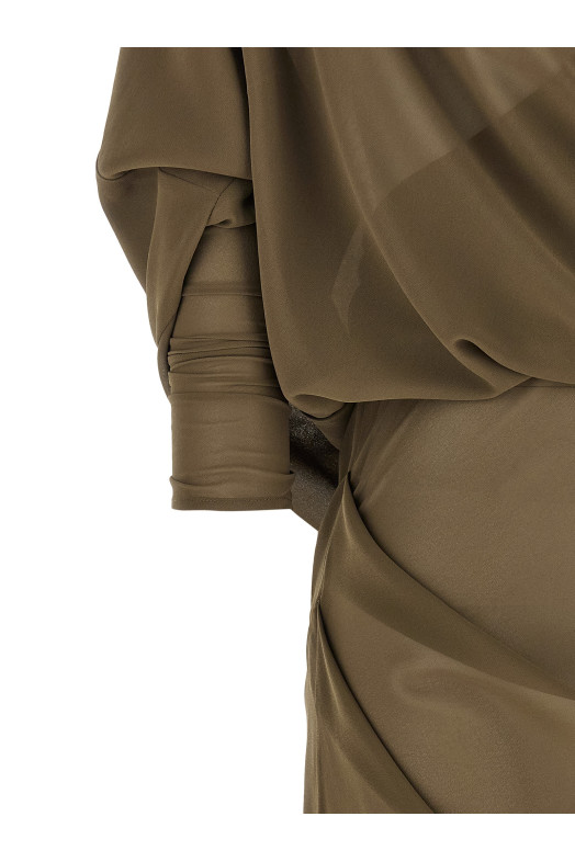 Asymmetrical skirt dress Green