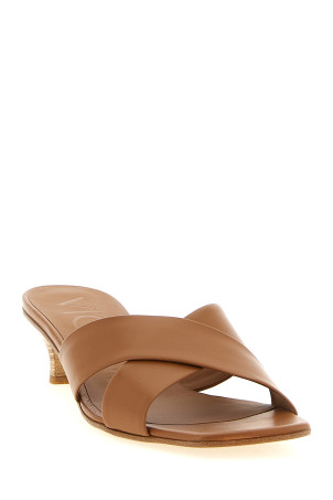 Leather mules Brown