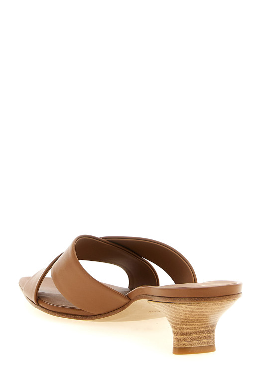Leather mules Brown