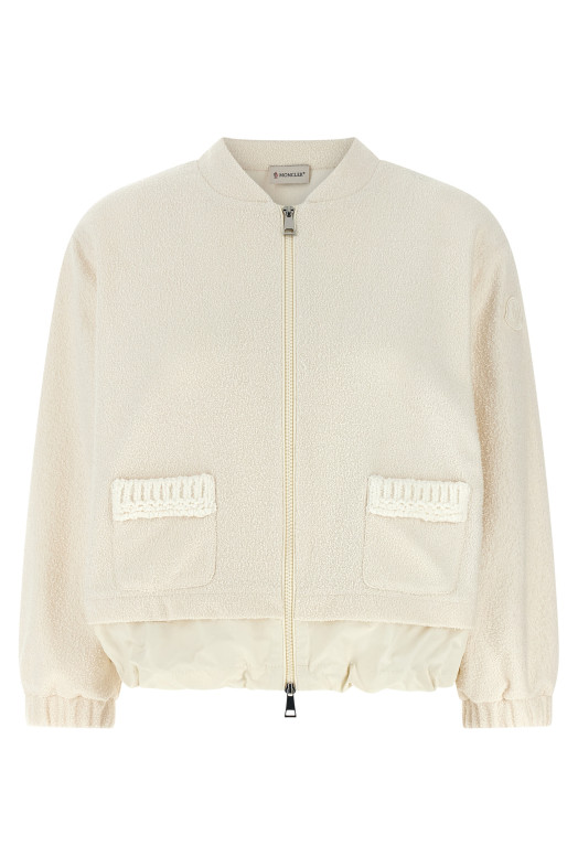 Bouclé cardigan White